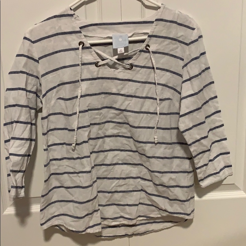 Striped half sleeve shirt